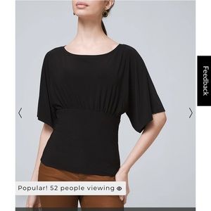 WHBM (New) Black Kimono Sleeve Top